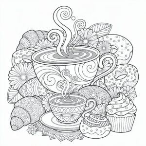 Abstrakt fika-mönster för meditation