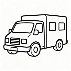 Ambulans från sidan – utskrivbar målarbild