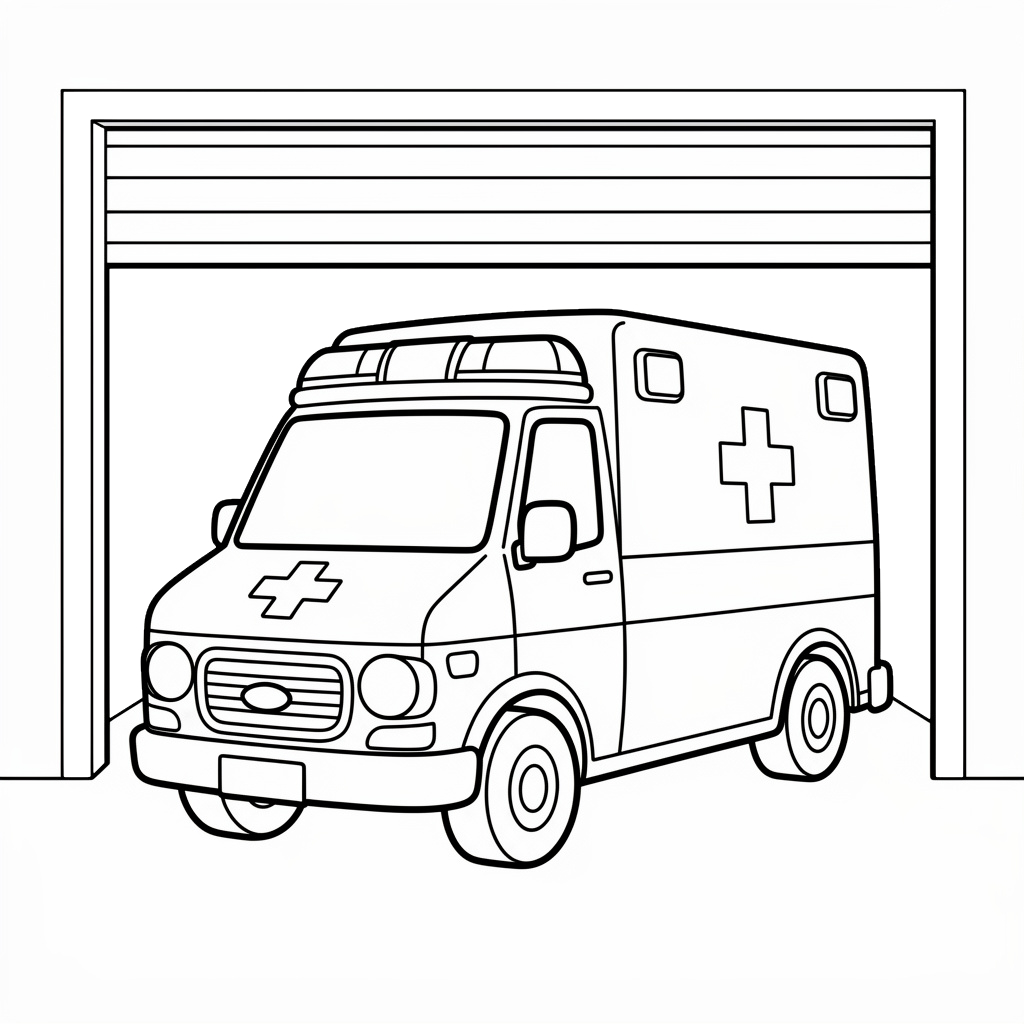 Ambulans i garage