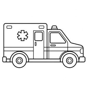 Ambulans i stillastående läge målarbild