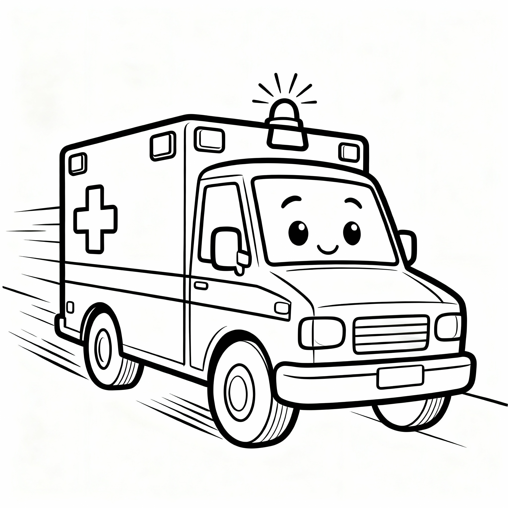 Ambulans med sirener påslagna