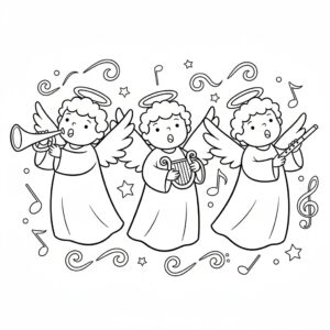 Änglar sjunger under advent för barn
