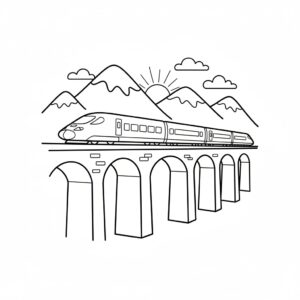 AVE supersnabbt tåg på viadukten