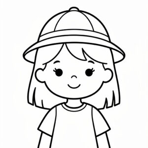 Barn med hatt teckning