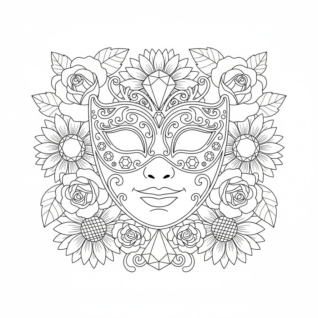 Barockmask att färglägga