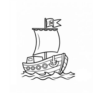 Båt med piratflagga för barn