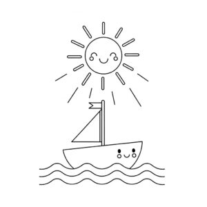 Båt och den leende solen