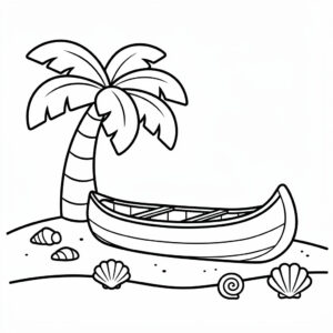 Sommar på stranden med sandslott målarbilder