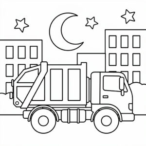 Blinkande sopbil på kvällsgatan