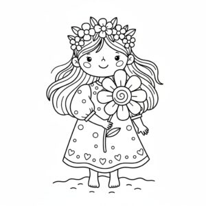 Blomsterkrans av vilda blommor på Pingstdagen