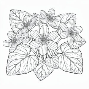 Botanisk Blåsippa med detaljer