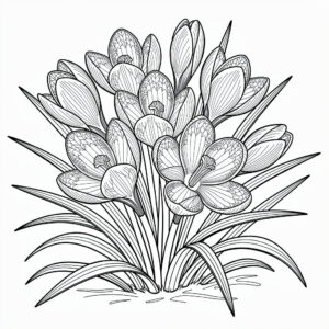 Botanisk Krokus med zentangle-detaljer