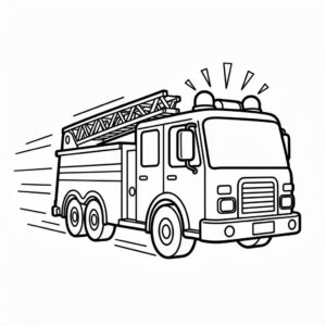 Brandbil med blinkande ljus