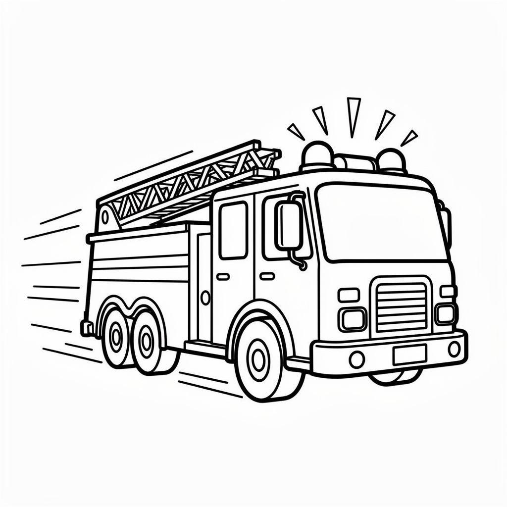 Brandbil med blinkande ljus