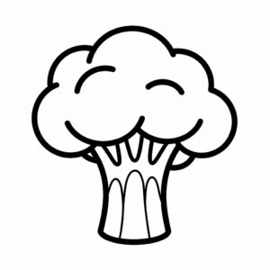 Broccoli med enkla former målarbild för barn