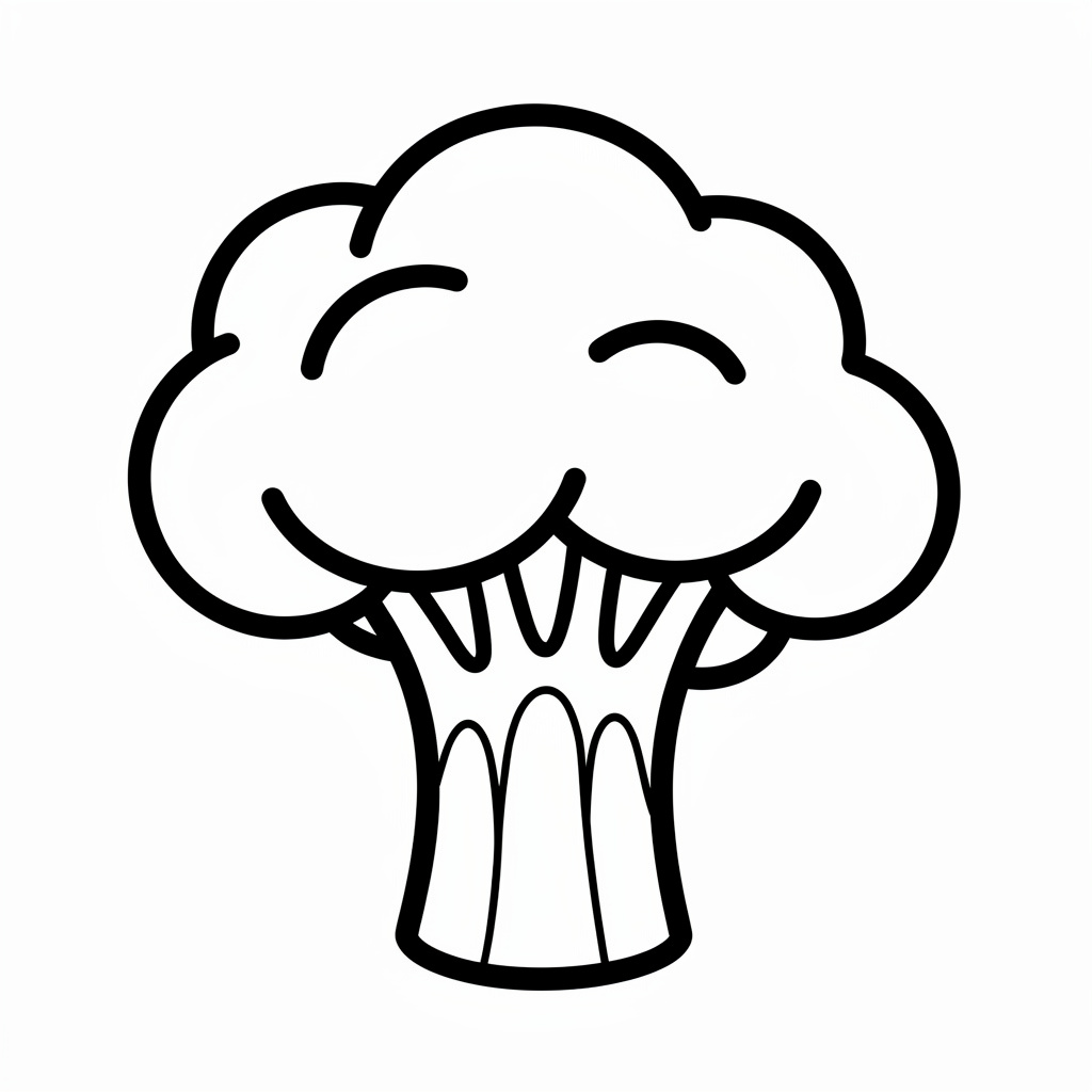 Broccoli med enkla former målarbild för barn