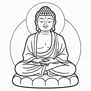 Buddha staty i lugn miljö för barn