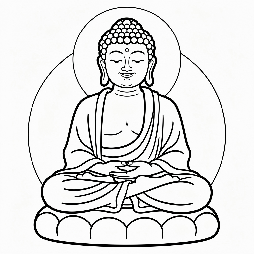 Buddha staty i lugn miljö för barn