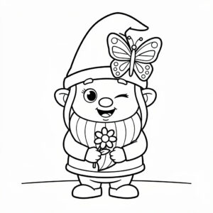 Busig liten tomte målarbild