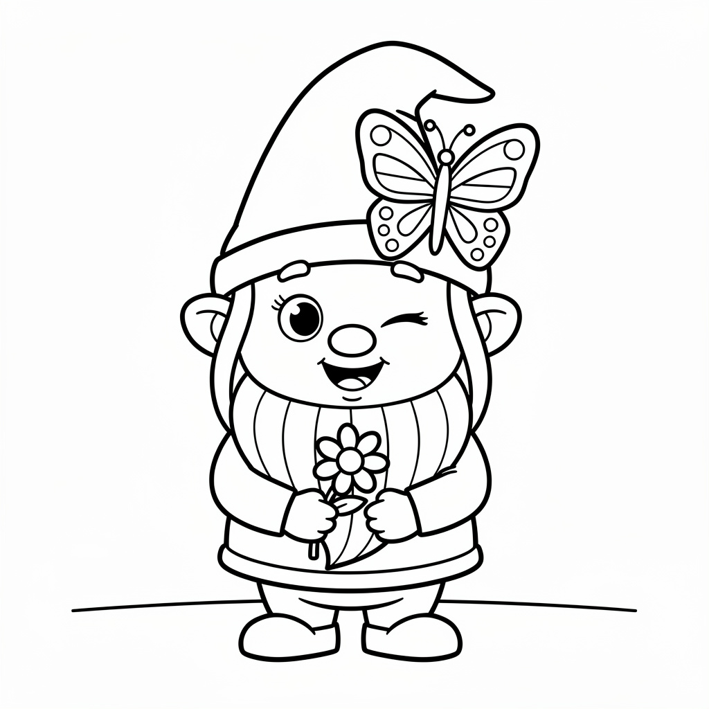 Busig liten tomte målarbild