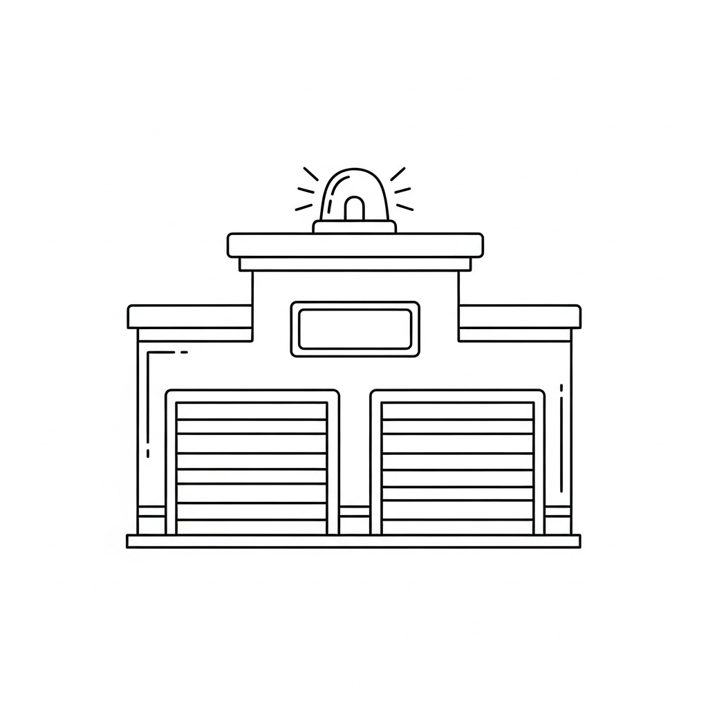 Byggnader: modern brandstation