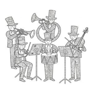 Cirkusband i zentangle-stil