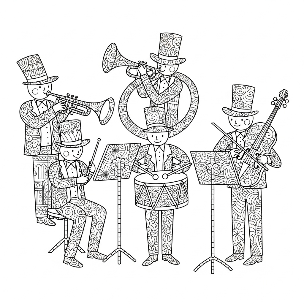 Cirkusband i zentangle-stil