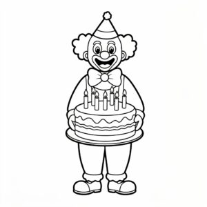 Clown målarbild: festlig tårta