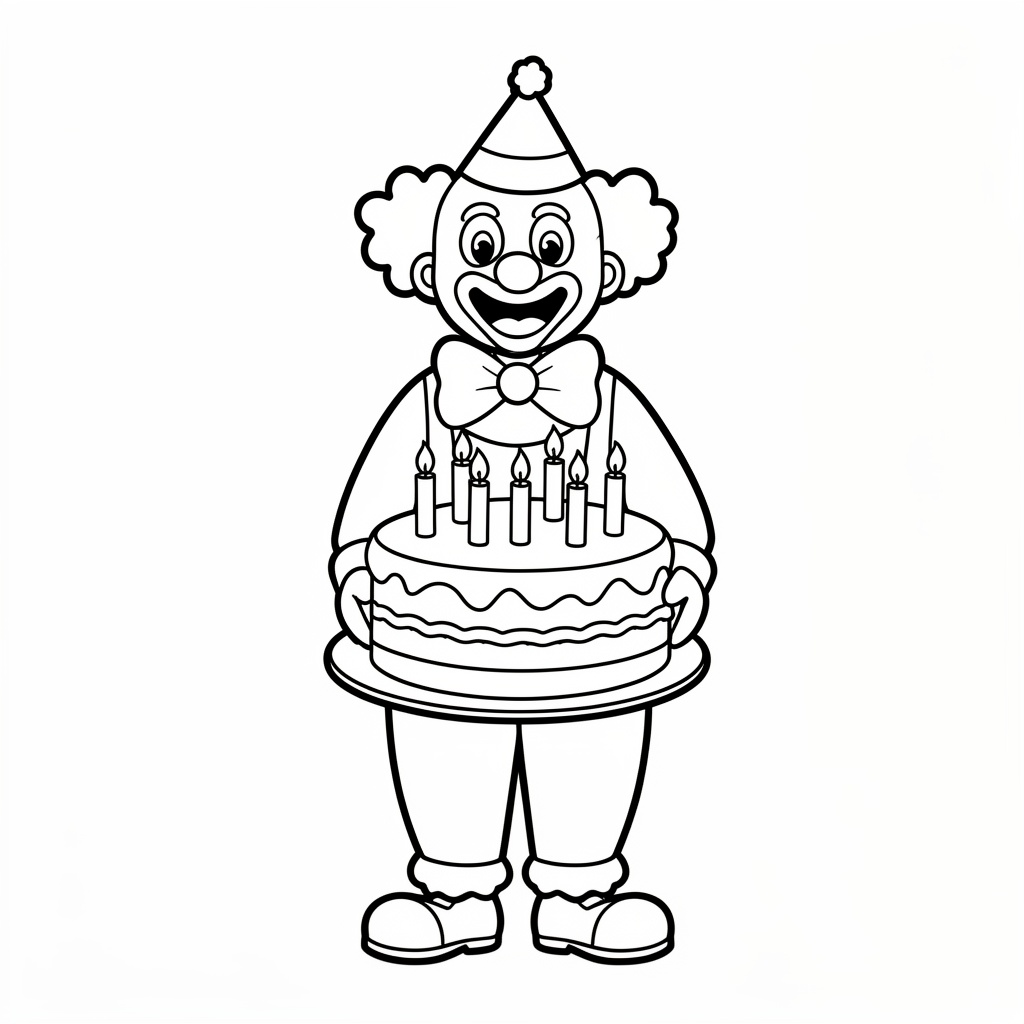Clown målarbild: festlig tårta