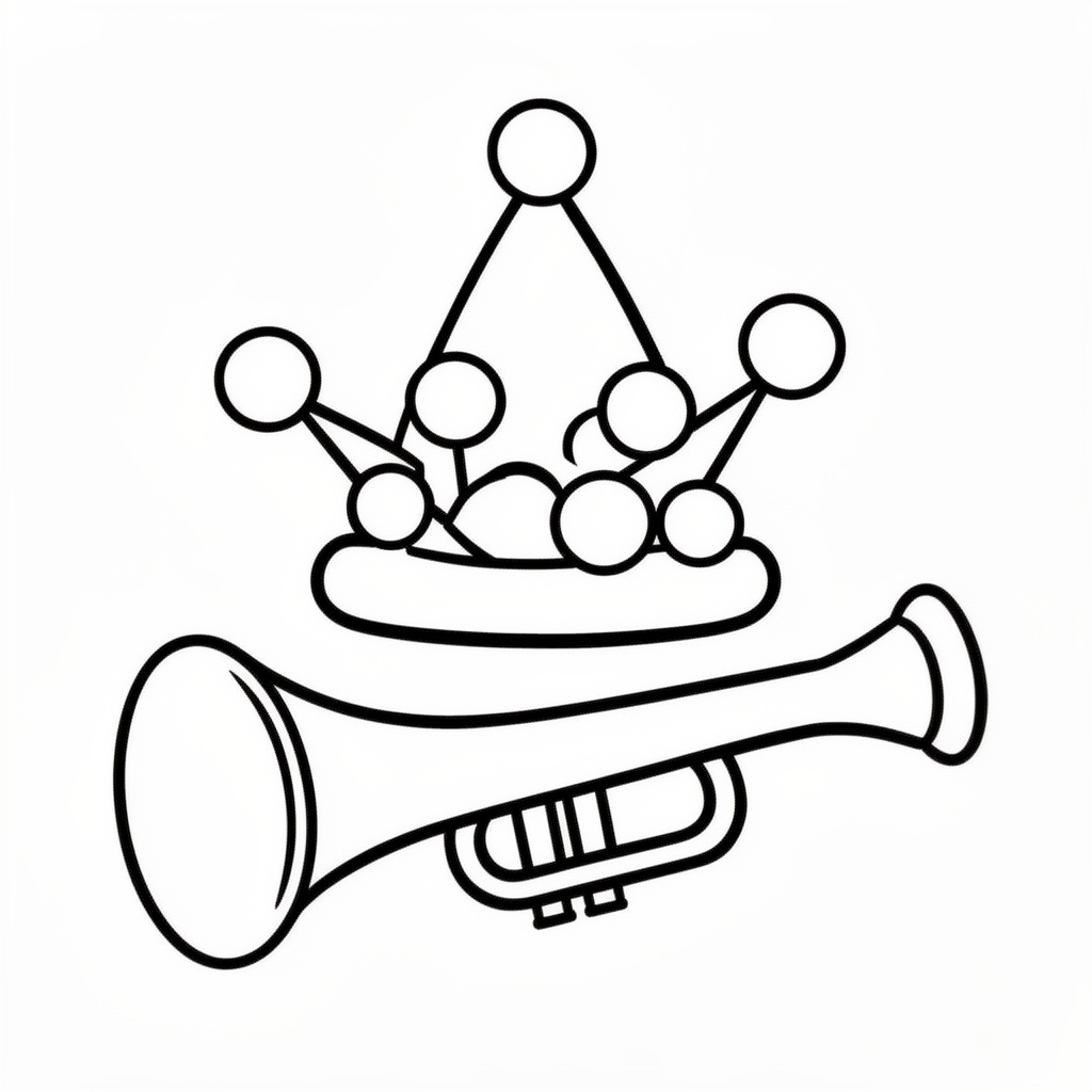 Clownmössa och trumpet målarbild