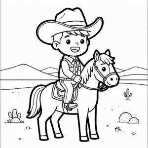Cowboy målarbild på häst för barn
