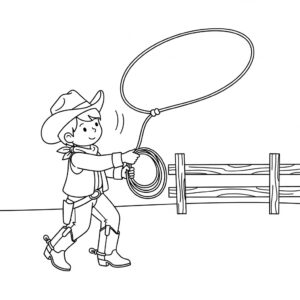Cowboy med lasso målarbild