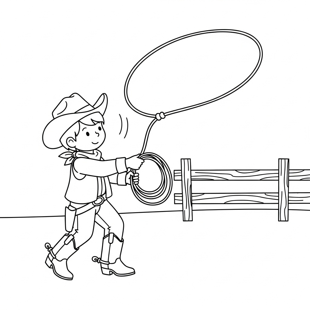 Cowboy med lasso målarbild