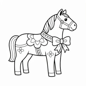 Dalahäst med en vacker rosett