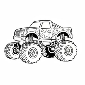 Dekorativ Monstertruck med stjärnor
