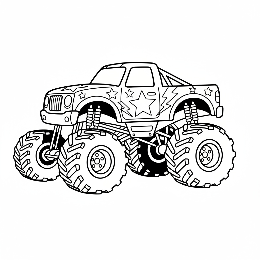 Dekorativ Monstertruck med stjärnor
