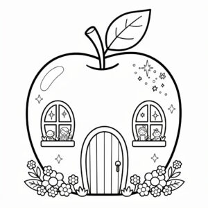 Dekorativt äpple med älvhushåll inuti