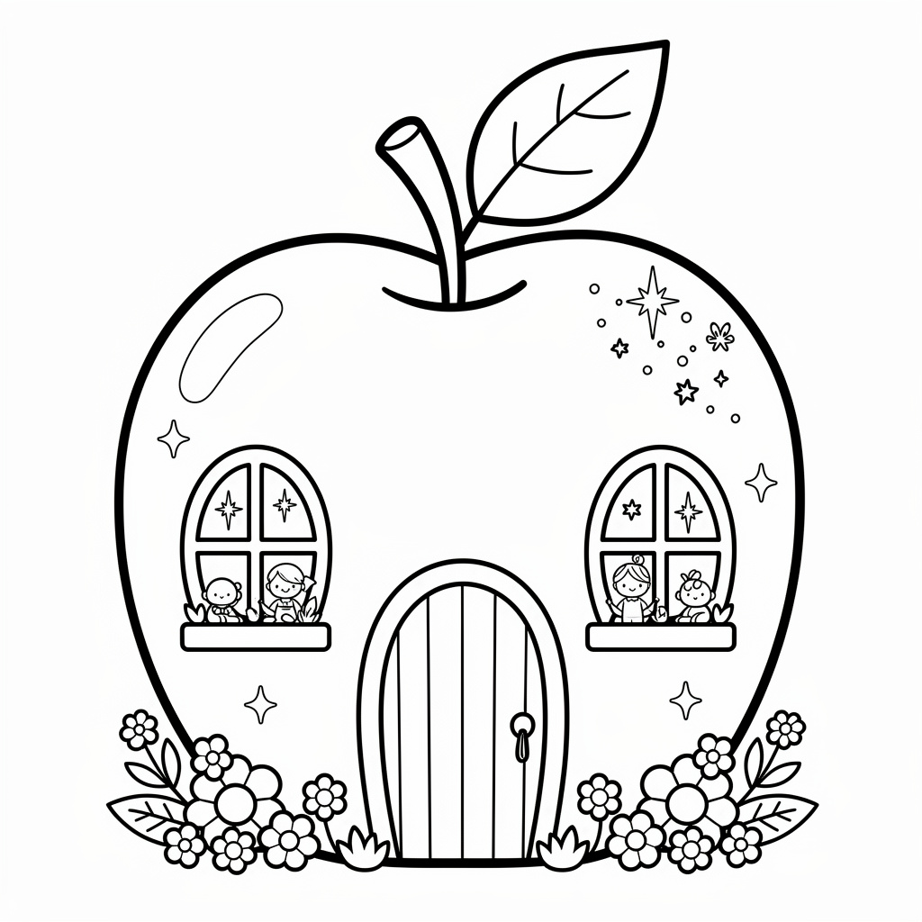 Dekorativt äpple med älvhushåll inuti