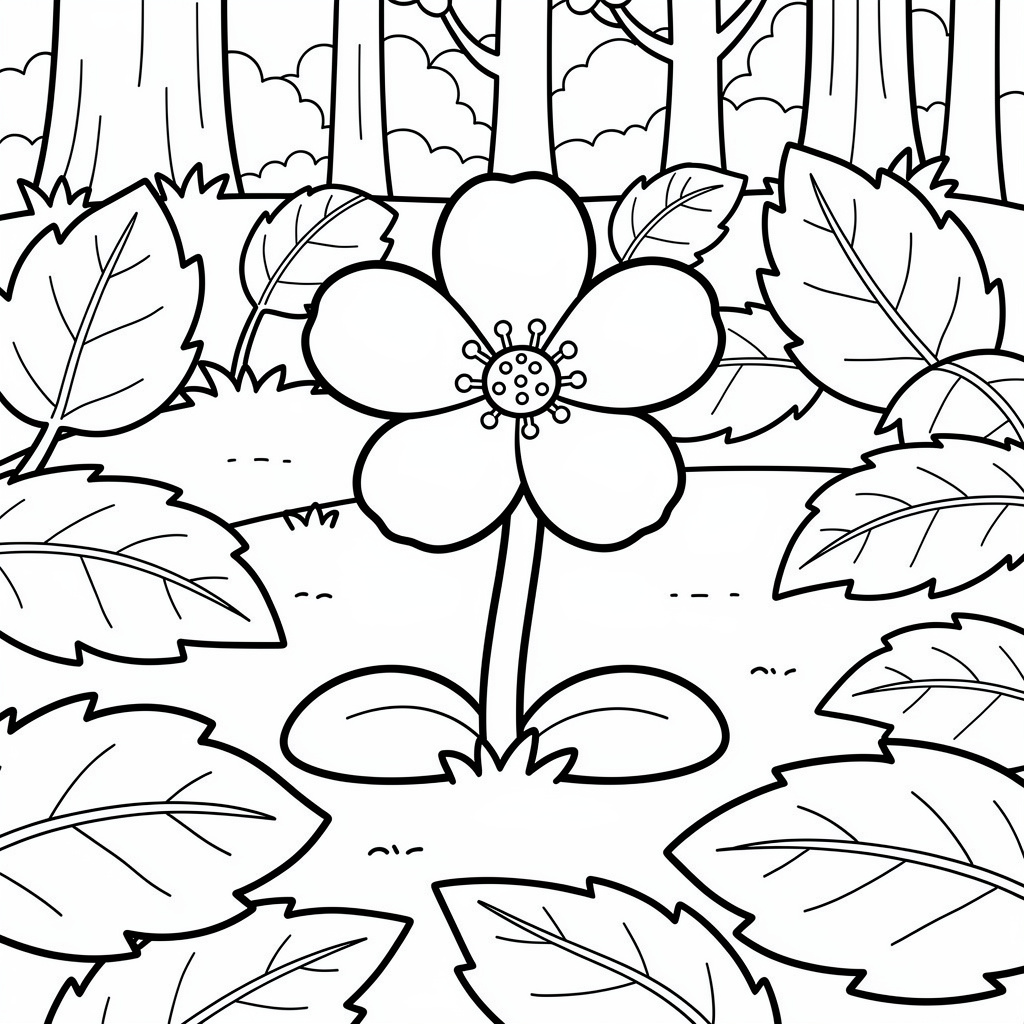 Den lilla blåsippan i skogen