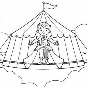 Cirkustält och artister målarbild