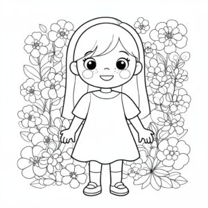 Detaljerad bild med blommig bakgrund