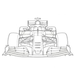 Detaljerad Formel 1-racerbil målarbild för vuxna