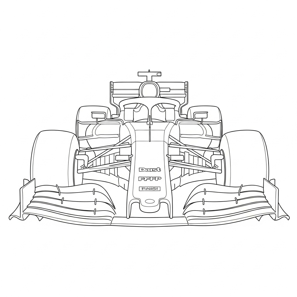 Detaljerad Formel 1-racerbil målarbild för vuxna