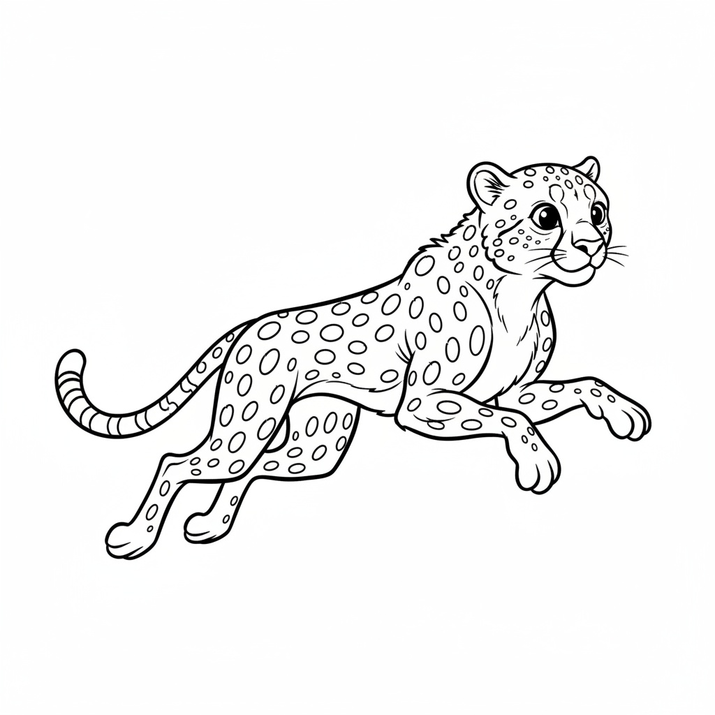 Detaljerad gepard målarbild för skolbarn