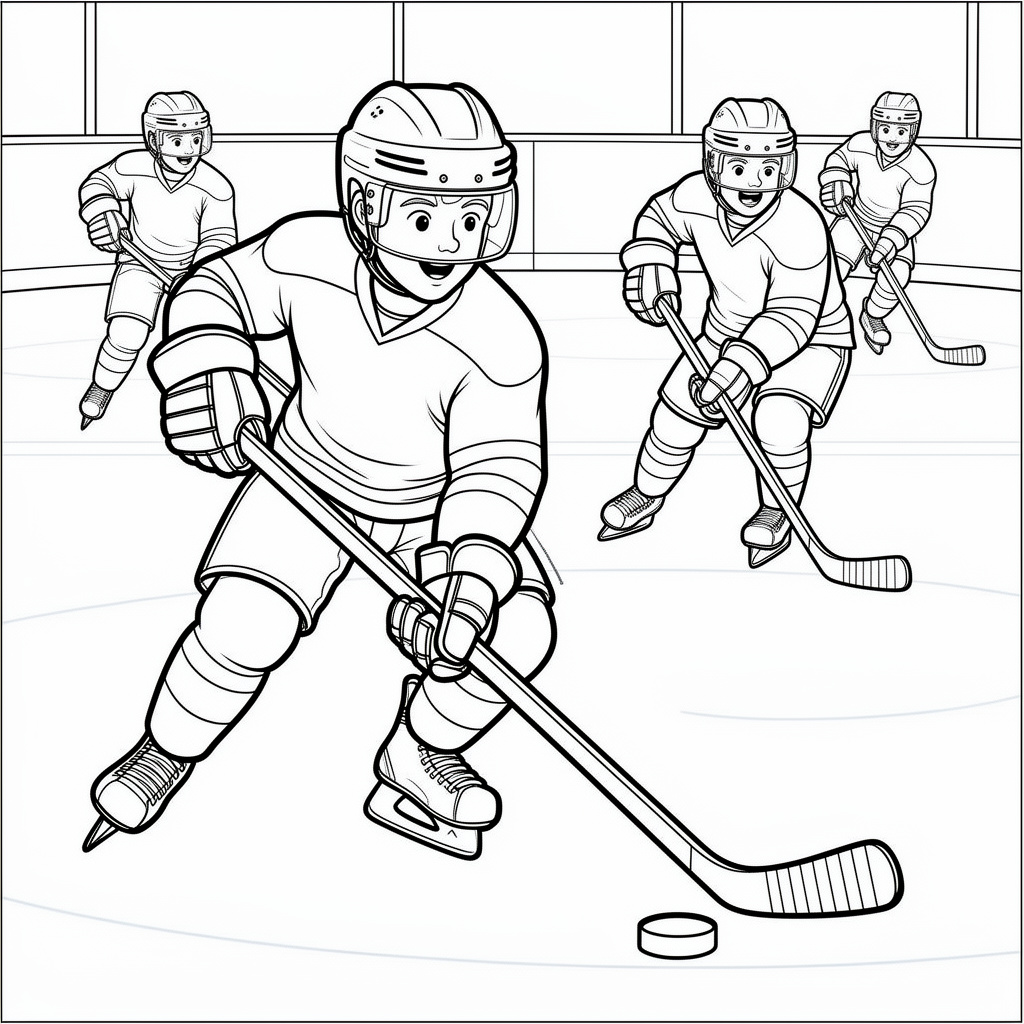 Detaljerad ishockeymatch teckning