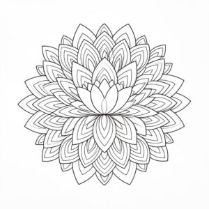Detaljerad lotusblomma mandala målarbild för avslappning
