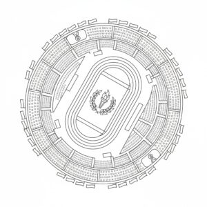 Detaljerad stadionritning vid OS