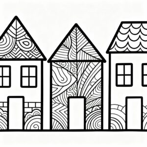 Detaljerad stadshusrad zentangle målarbild