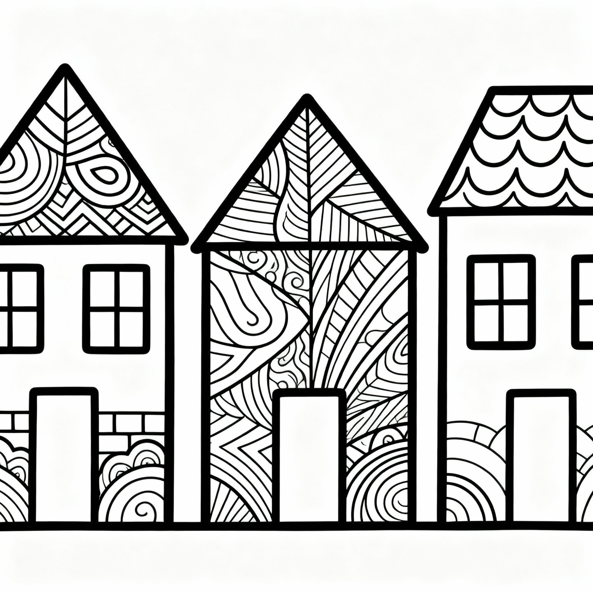 Detaljerad stadshusrad zentangle målarbild