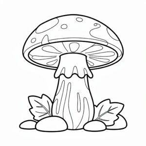 Detaljerad svampmålarbild med naturtrogna texturer för skolbarn
